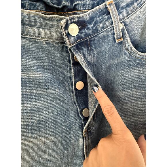 Outerknown Women’s Fillmore Boyfriend Blue Jeans Button Fly Slightly Cropped 30 - Picture 6 of 15